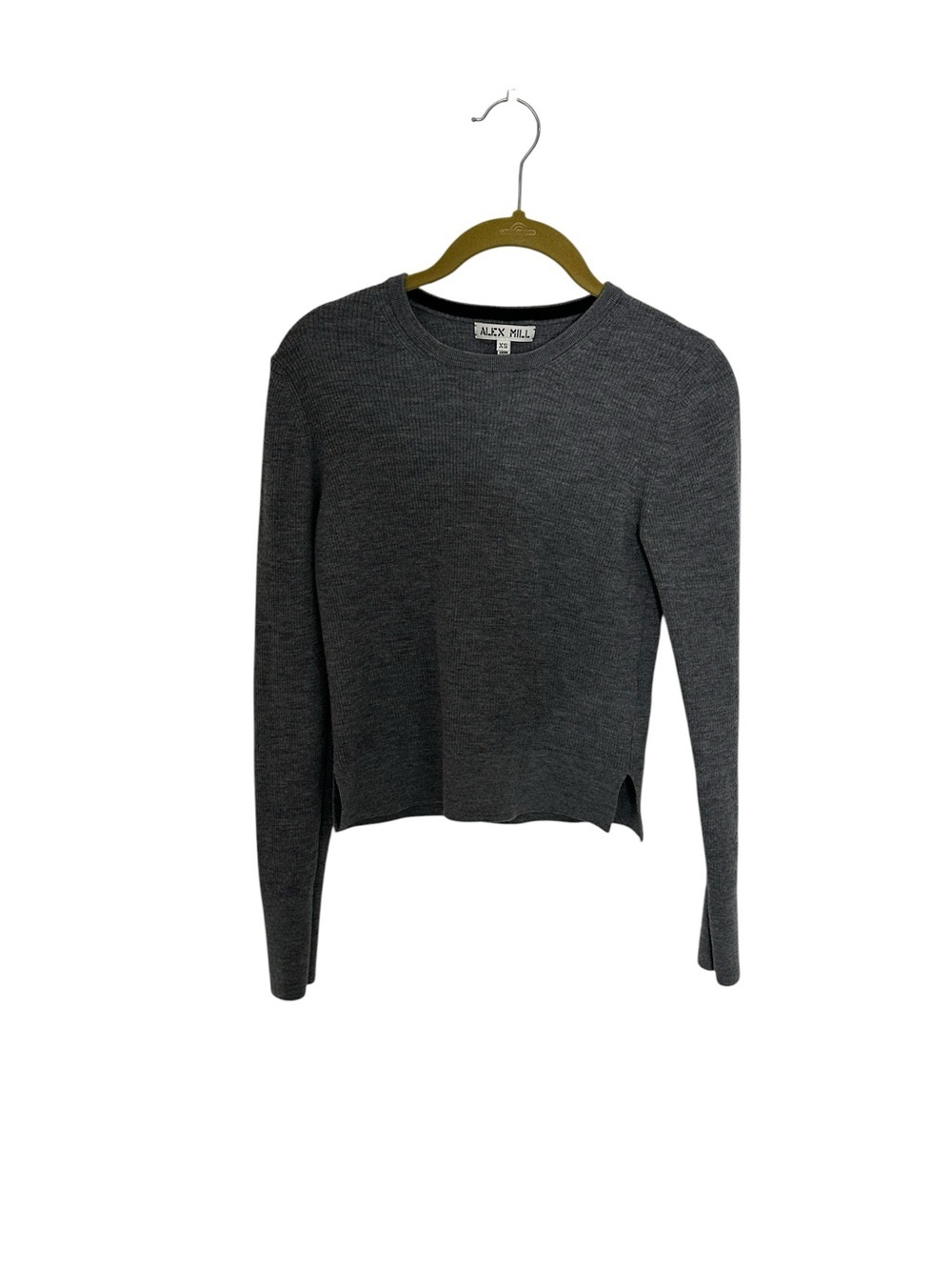 Alex Mill Charcoal Crewneck Long Sleeve Knit Top